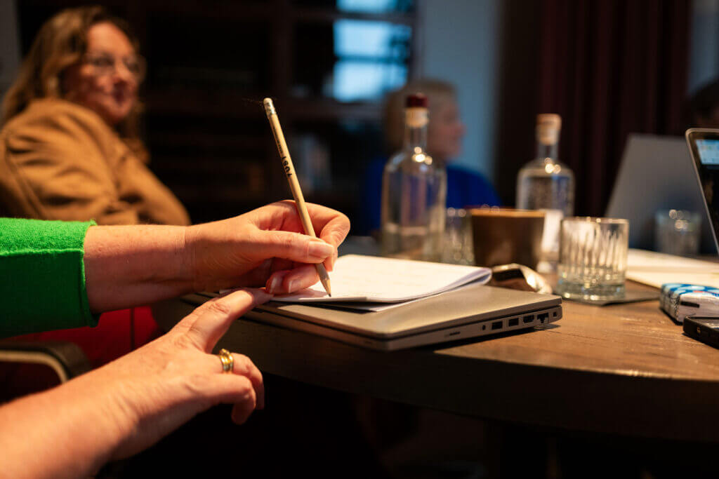 Notities op papier tijdens werksessie